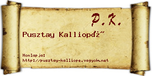 Pusztay Kalliopé névjegykártya